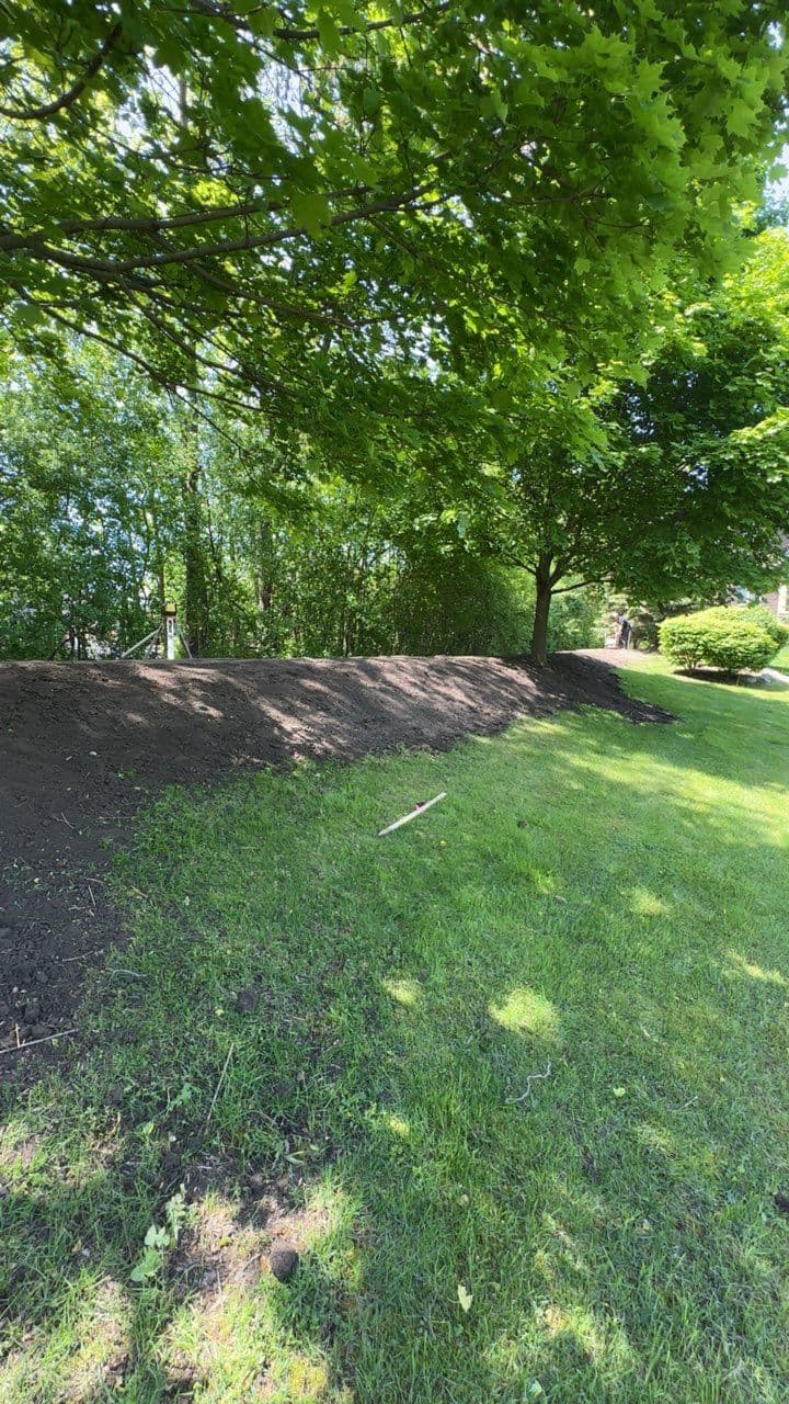 Gallery photos for Pond Berm Repair for Optimal Yard Drainage: Image #1